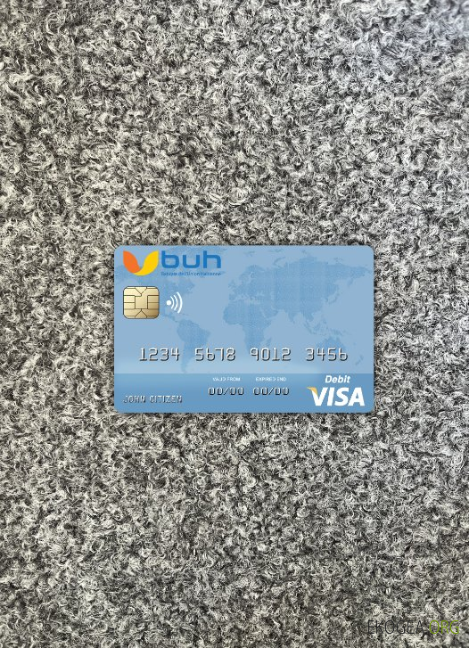 Haïti BUH Bank visa carte de débit photolook , avant